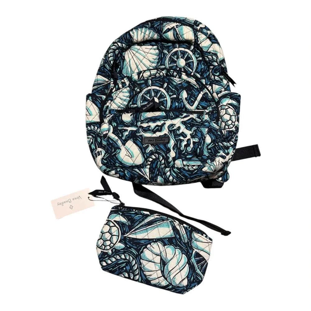 Vera Bradley Small Nautical Seashell Mini Backpack with Pouch “Shore enough” NWT - Picture 1 of 6